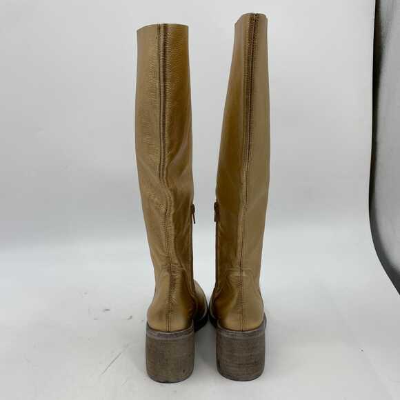 Free People Gold Leather Slip-On Heeled Boots | EU 38.5 (US 8) - Picture 4 of 8